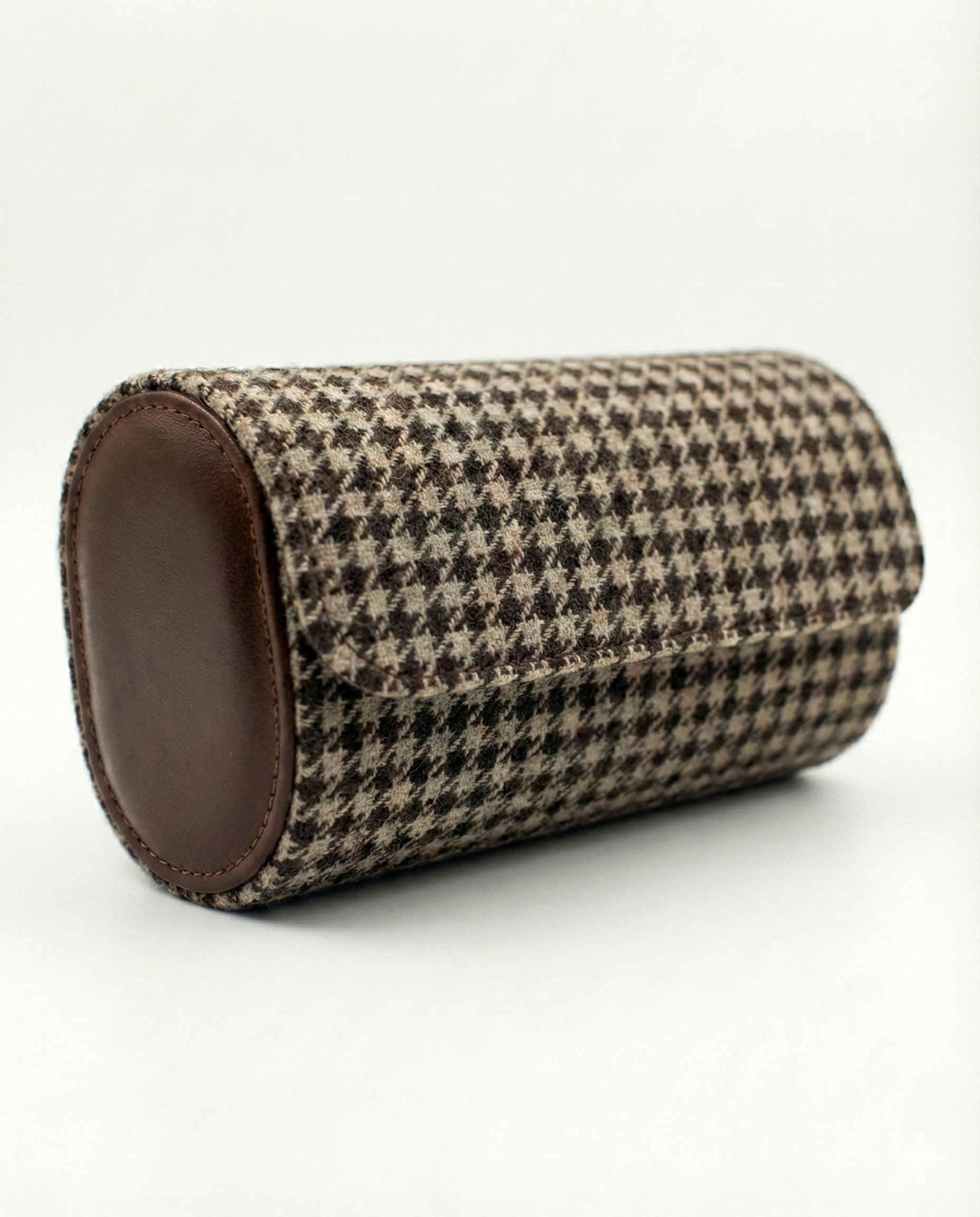 The Estate 3-Watch Roll | Brown & Beige Heritage Pepita
