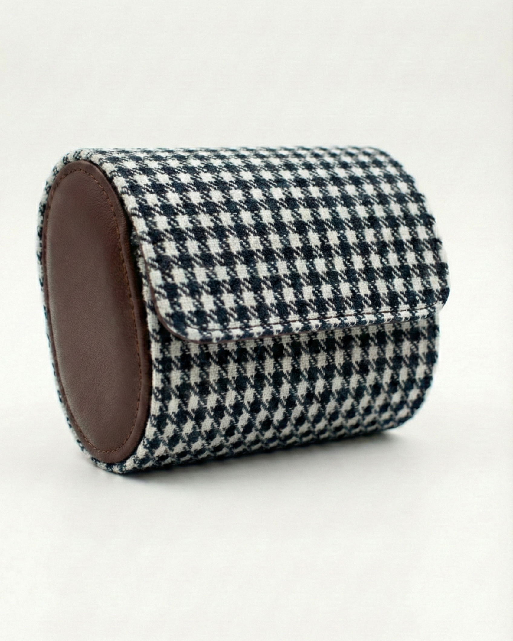 The Sartorial 2-Watch Roll | Black & White Pepita