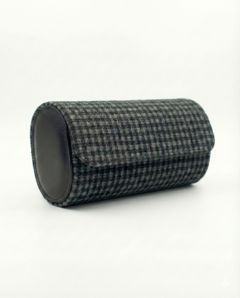 The Shadow Touring 3-Watch Roll | Black Pepita